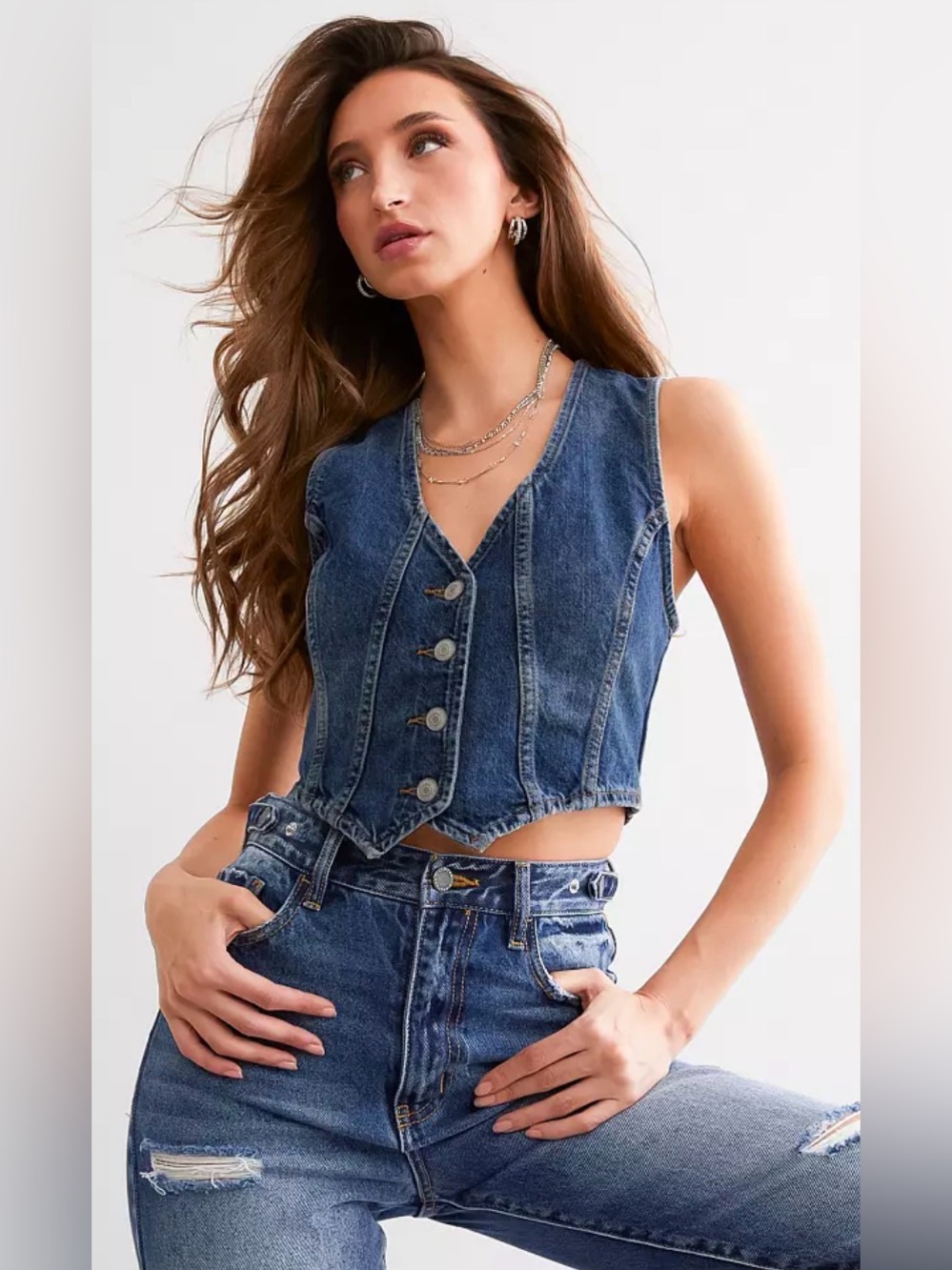 Free people denim vest